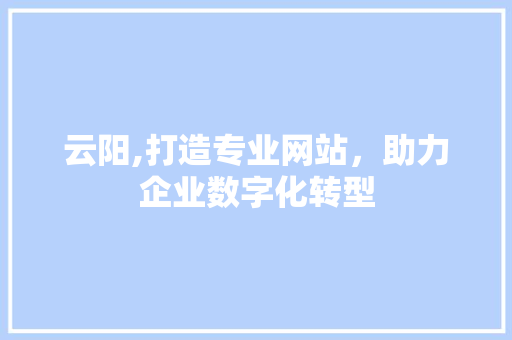 云阳,打造专业网站，助力企业数字化转型