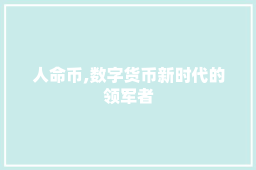 人命币,数字货币新时代的领军者