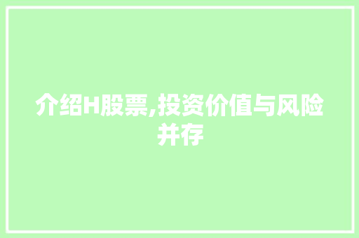 介绍H股票,投资价值与风险并存