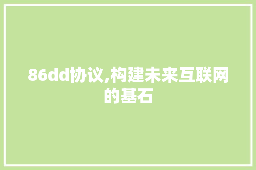 86dd协议,构建未来互联网的基石 Ruby