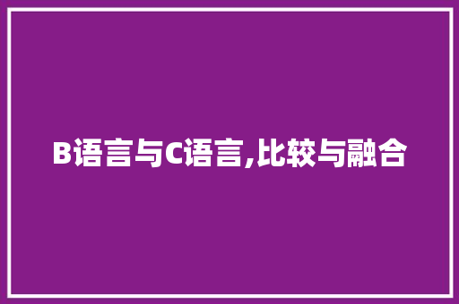 B语言与C语言,比较与融合