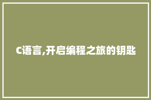 C语言,开启编程之旅的钥匙 Ruby