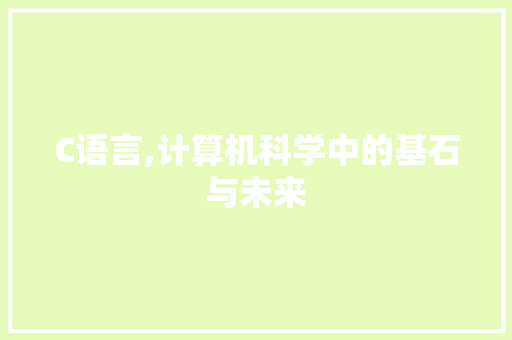 C语言,计算机科学中的基石与未来