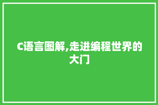 C语言图解,走进编程世界的大门