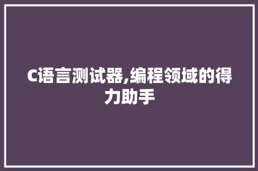 C语言测试器,编程领域的得力助手