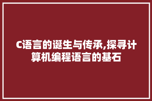 C语言的诞生与传承,探寻计算机编程语言的基石 JavaScript