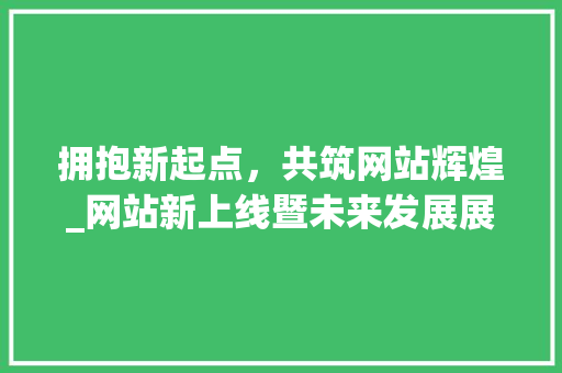 拥抱新起点，共筑网站辉煌_网站新上线暨未来发展展望