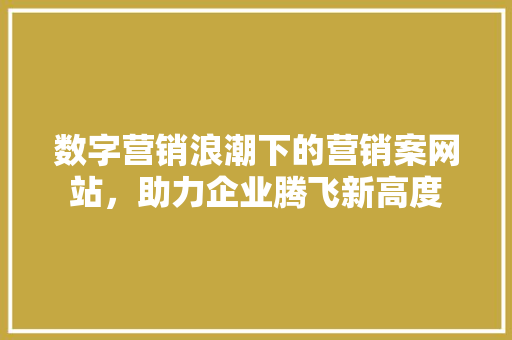 数字营销浪潮下的营销案网站，助力企业腾飞新高度