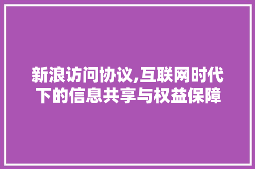 新浪访问协议,互联网时代下的信息共享与权益保障