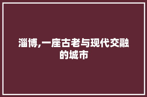 淄博,一座古老与现代交融的城市