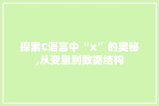 探索C语言中“x”的奥秘,从变量到数据结构