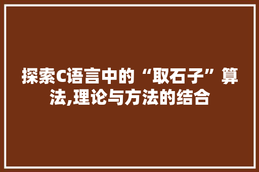 探索C语言中的“取石子”算法,理论与方法的结合