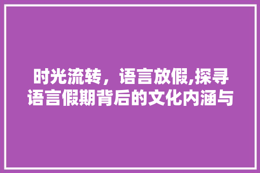 时光流转，语言放假,探寻语言假期背后的文化内涵与教育意义 Webpack