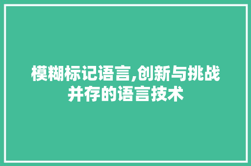 模糊标记语言,创新与挑战并存的语言技术 Ruby