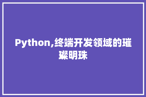 Python,终端开发领域的璀璨明珠