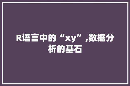 R语言中的“xy”,数据分析的基石