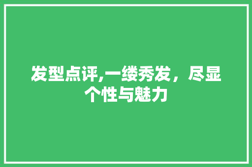 发型点评,一缕秀发，尽显个性与魅力