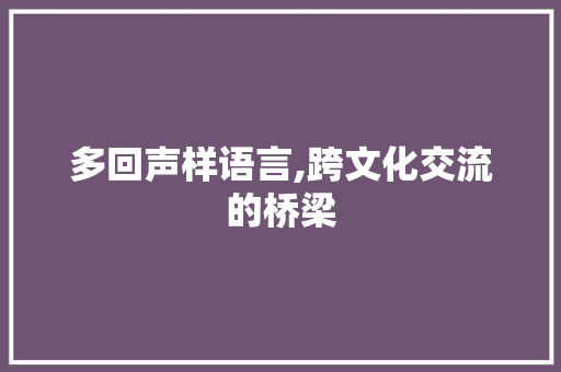 多回声样语言,跨文化交流的桥梁 Node.js