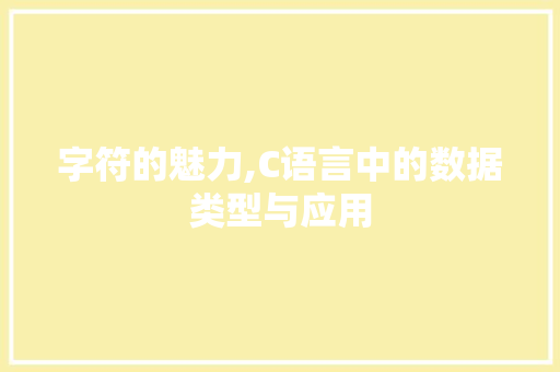 字符的魅力,C语言中的数据类型与应用