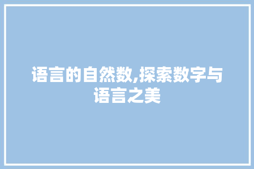 语言的自然数,探索数字与语言之美