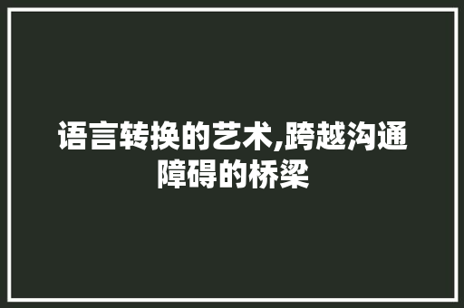 语言转换的艺术,跨越沟通障碍的桥梁 Docker