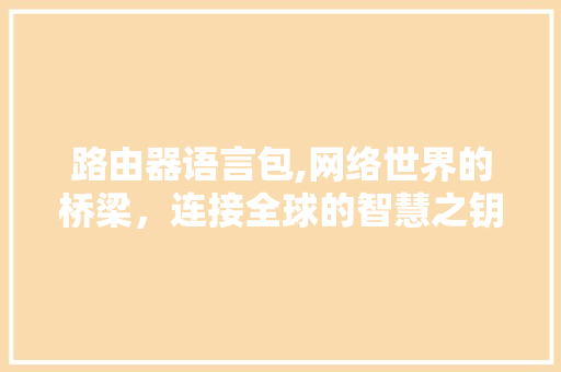 路由器语言包,网络世界的桥梁，连接全球的智慧之钥