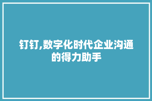 钉钉,数字化时代企业沟通的得力助手 Java