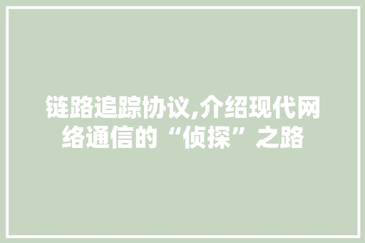 链路追踪协议,介绍现代网络通信的“侦探”之路 Node.js