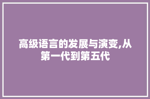 高级语言的发展与演变,从第一代到第五代 RESTful API