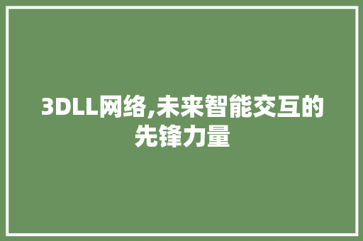 3DLL网络,未来智能交互的先锋力量