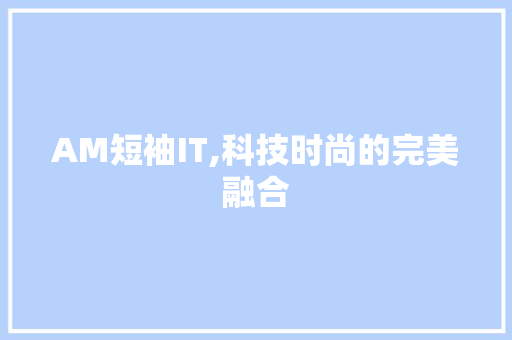 AM短袖IT,科技时尚的完美融合