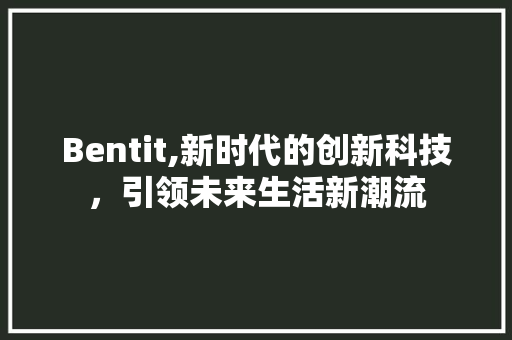 Bentit,新时代的创新科技，引领未来生活新潮流 React