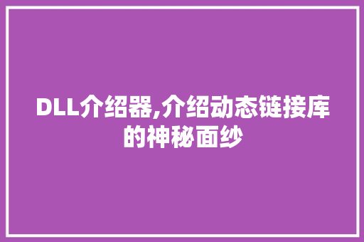 DLL介绍器,介绍动态链接库的神秘面纱 Angular