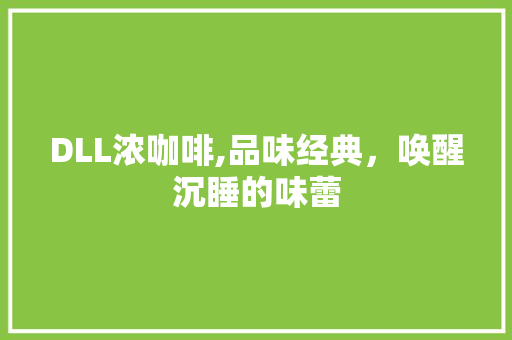 DLL浓咖啡,品味经典，唤醒沉睡的味蕾