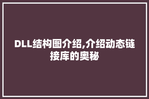 DLL结构图介绍,介绍动态链接库的奥秘