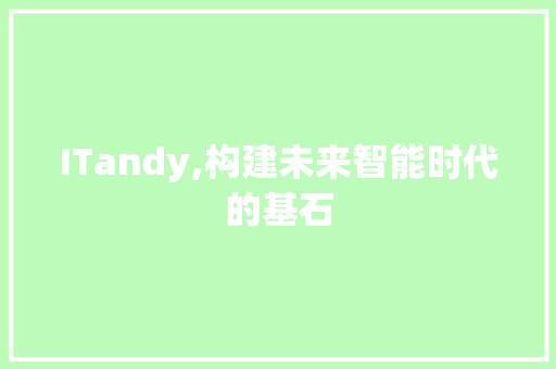 ITandy,构建未来智能时代的基石 Java