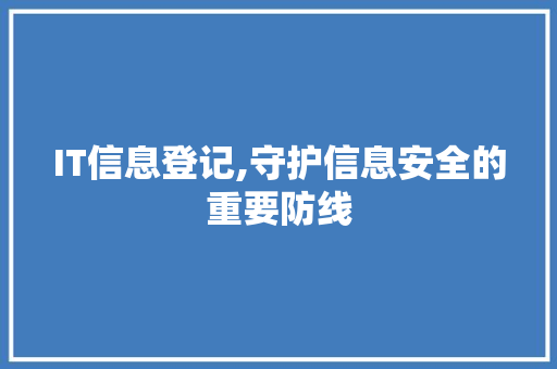 IT信息登记,守护信息安全的重要防线 Node.js