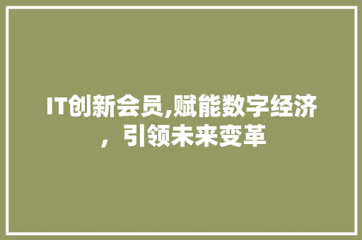 IT创新会员,赋能数字经济，引领未来变革 CSS