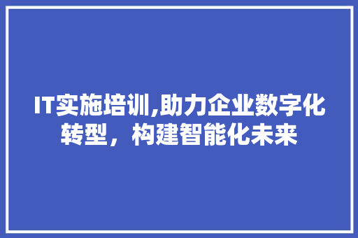 IT实施培训,助力企业数字化转型，构建智能化未来 Webpack