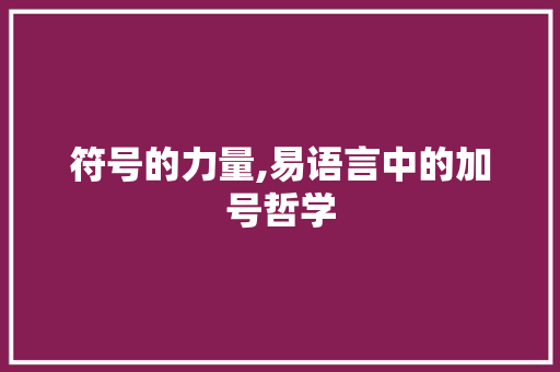 符号的力量,易语言中的加号哲学 React