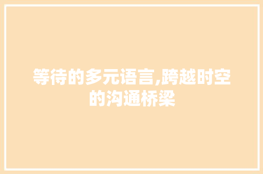 等待的多元语言,跨越时空的沟通桥梁