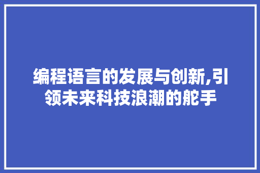 编程语言的发展与创新,引领未来科技浪潮的舵手 Webpack