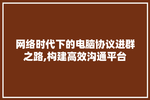 网络时代下的电脑协议进群之路,构建高效沟通平台