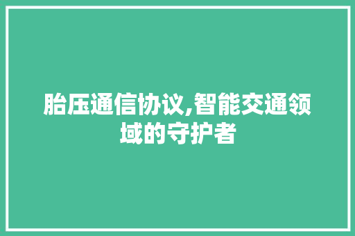 胎压通信协议,智能交通领域的守护者