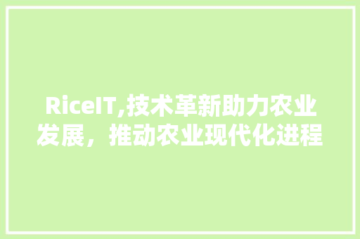 RiceIT,技术革新助力农业发展，推动农业现代化进程