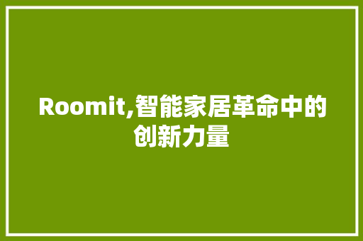 Roomit,智能家居革命中的创新力量 Node.js