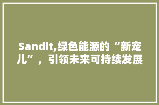 Sandit,绿色能源的“新宠儿”，引领未来可持续发展