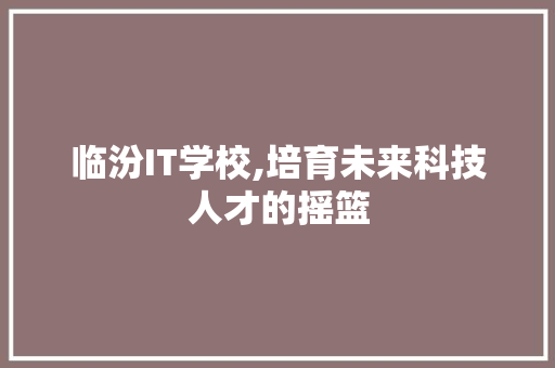 临汾IT学校,培育未来科技人才的摇篮