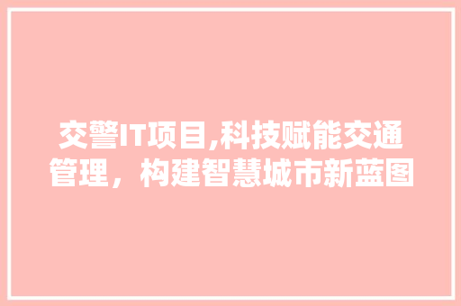 交警IT项目,科技赋能交通管理，构建智慧城市新蓝图