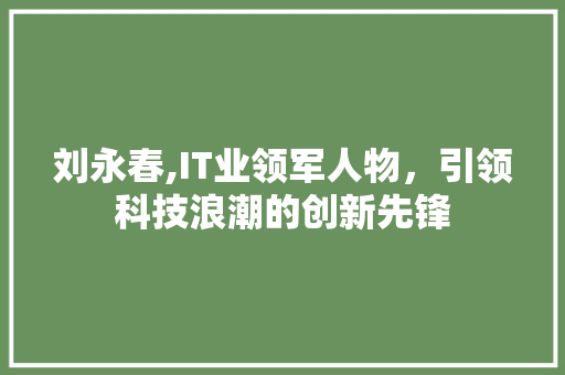 刘永春,IT业领军人物，引领科技浪潮的创新先锋